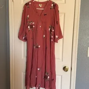 Fig And Flower Dresses | Fig And Flower Embroidered Floral Midi Dress | Color: Pink/White | Size: M | Sam2273's Closet Fig And Flower Dresses | Fig And Flower Embroidered Floral Midi Dress | Color: Pink/White | Size: M | Sam2273's Closet